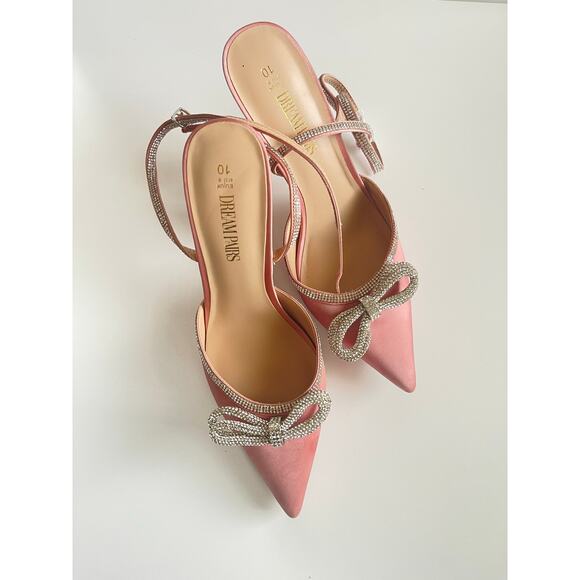 Size 10 Dream Pairs Destiny Stiletto Rhinestone Strap Pumps - Picture 4 of 8